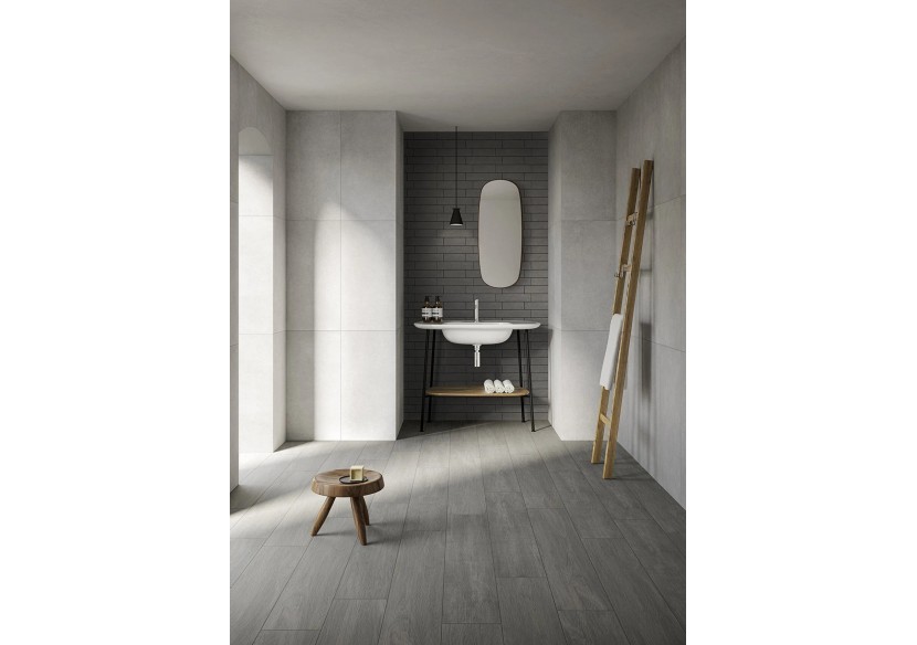 Plural console avec plan céramique, blanc, étagère en chêne foncé, 99,5 cm - 64044 - Vitra