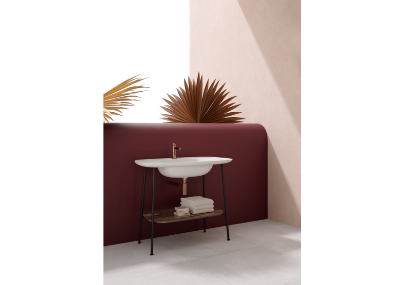 Plural console avec plan céramique, Edelweiss, étagère en chêne foncé, 99,5 cm - 64045 - Vitra