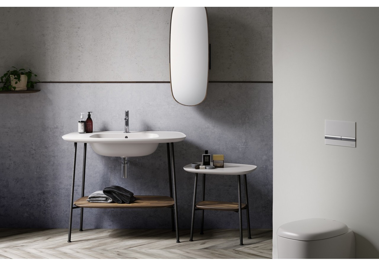 Plural console avec plan céramique, taupe mat, étagère en chêne foncé, 99,5 cm - 64047 - Vitra