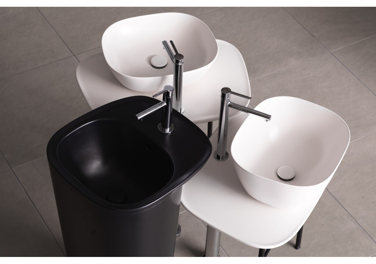 Plural console en îlot basse pour vasque, Edelweiss, 68,5 cm - 64050 - Vitra