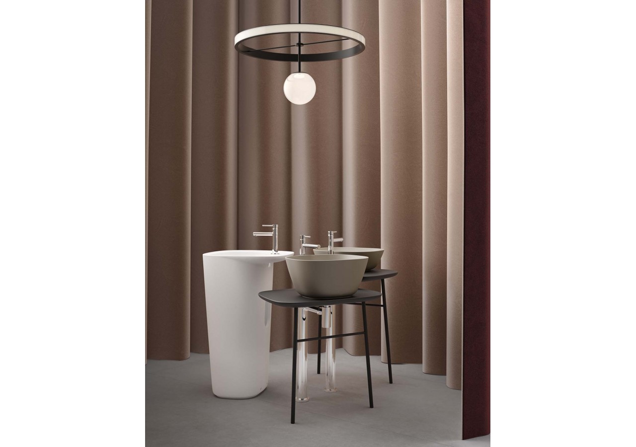 Plural console en îlot basse pour vasque, noir mat, 68,5 cm - 64051 - Vitra