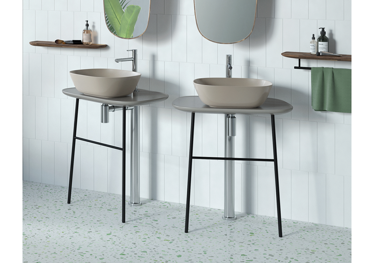 Plural console en îlot basse pour vasque, taupe mat, 68,5 cm - 64052 - Vitra