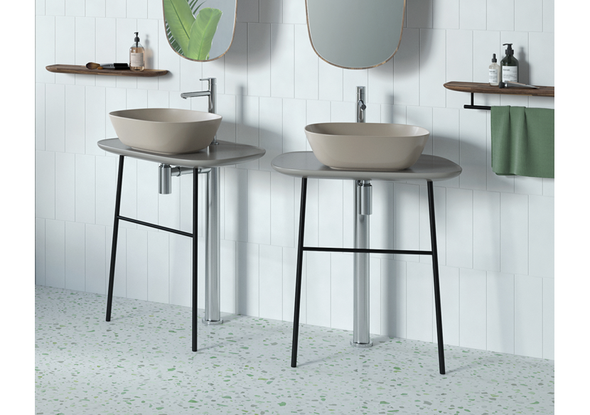 Plural console en îlot basse pour vasque, taupe mat, 68,5 cm - 64052 - Vitra