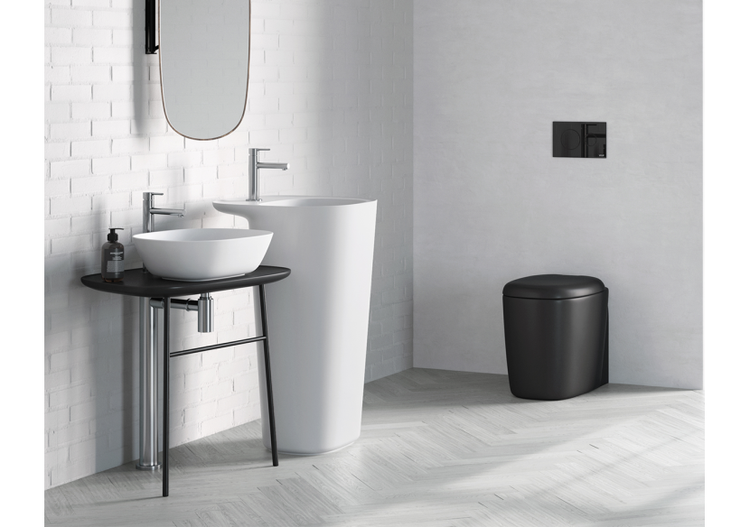 Plural console en îlot haute pour vasque, noir mat, 68,5 cm - 64056 - Vitra