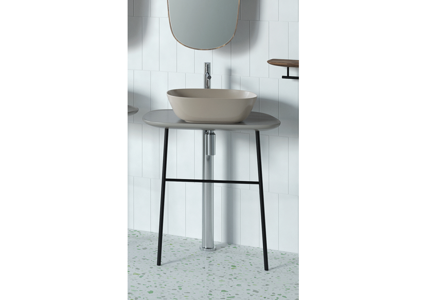 Plural console en îlot haute pour vasque, taupe mat, 68,5 cm - 64057 - Vitra