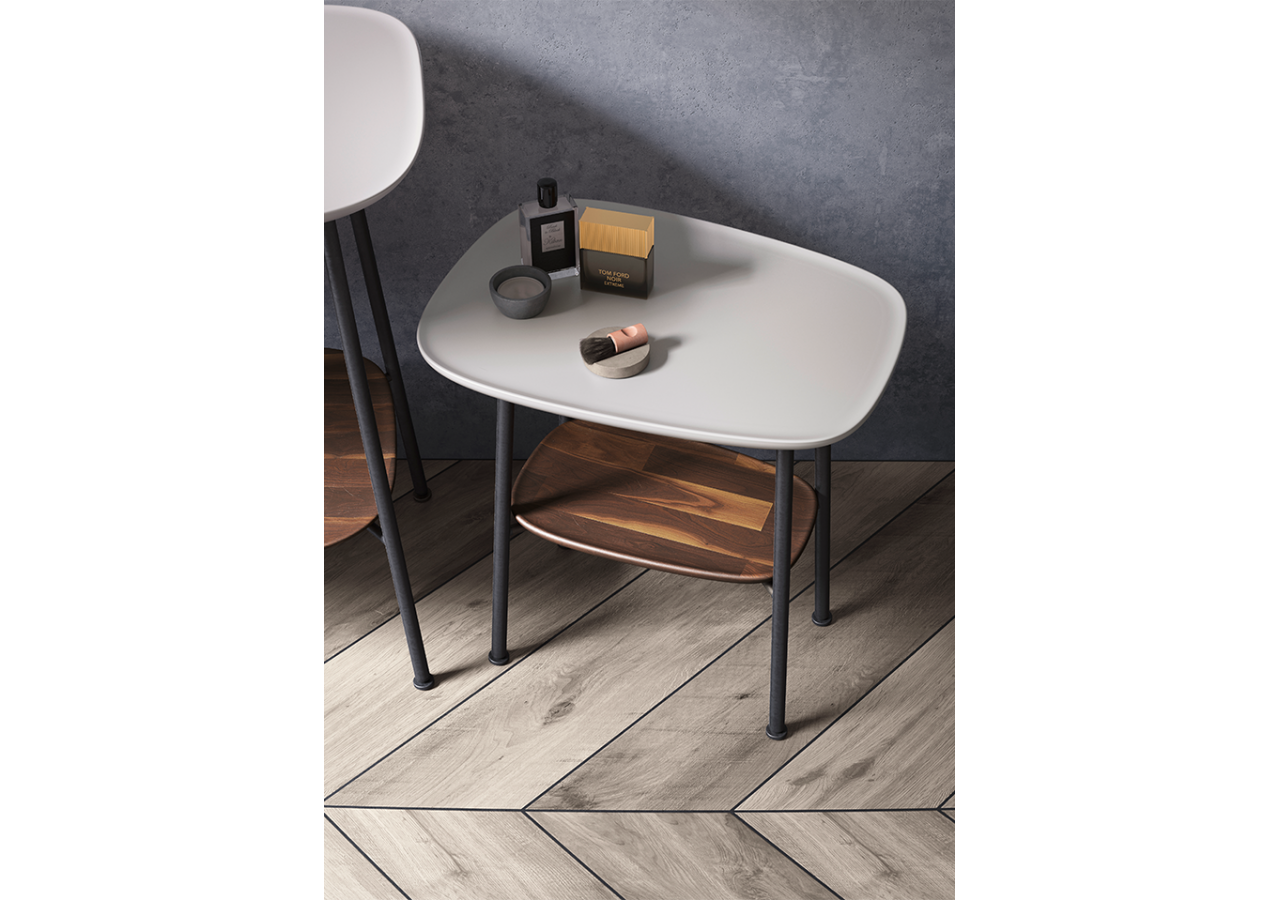 Plural table avec console en céramique, taupe mat, 56,5 cm - 64067 - Vitra