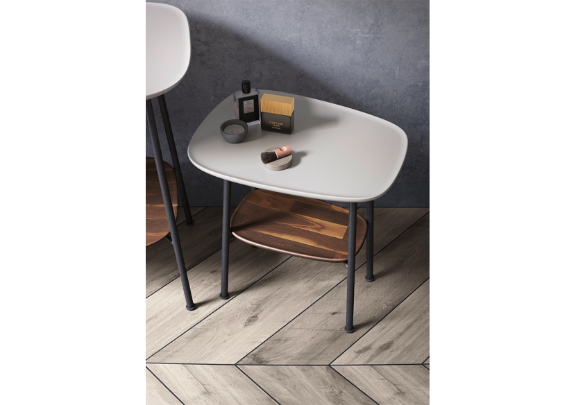 Plural table avec console en céramique, taupe mat, 56,5 cm - 64067 - Vitra