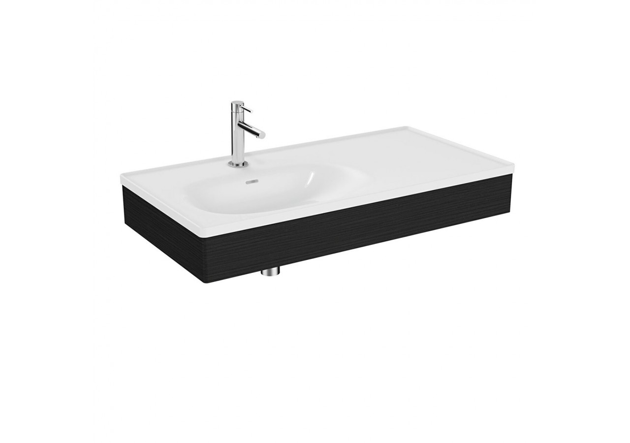 Equal plan céramique asym., avec panneau en bois, chêne noir structure, 100 cm - 64085 - Vitra