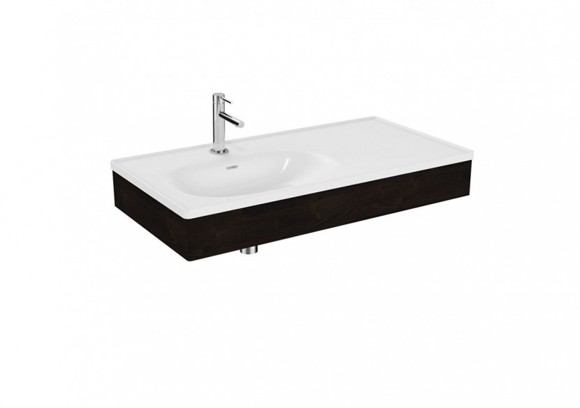 Equal plan céramique asymétrique, avec panneau en bois, orme, 100 cm - 64086 - Vitra