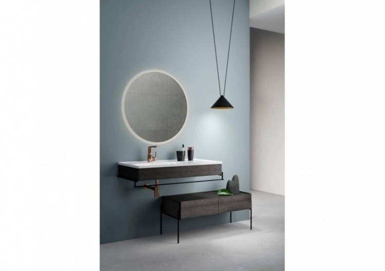 Equal plan cér. asym., panneau en bois et porte-serv., chêne noir str., 100cm - 64088 - Vitra 2