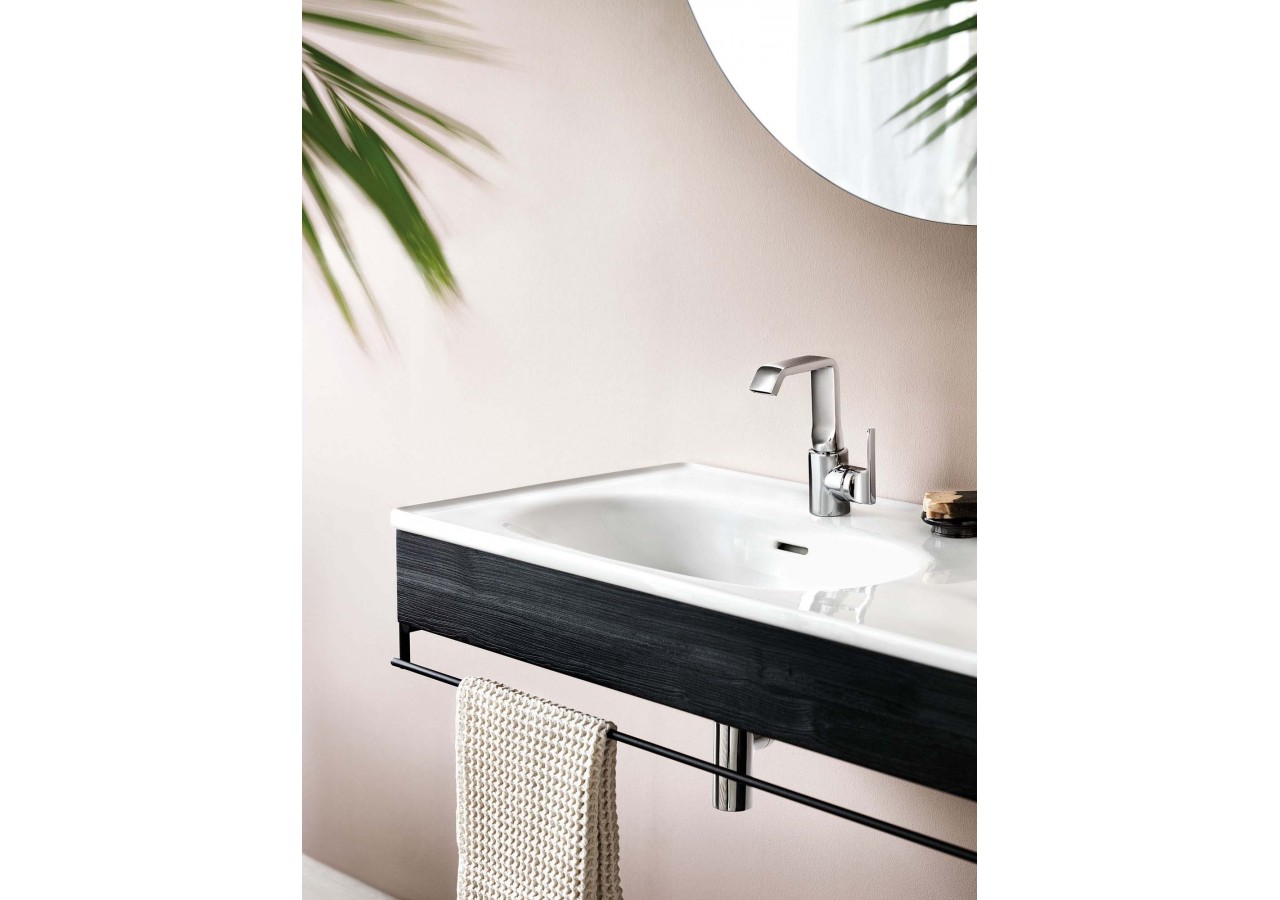 Equal plan cér. asym., panneau en bois et porte-serv., chêne noir str., 100cm - 64088 - Vitra