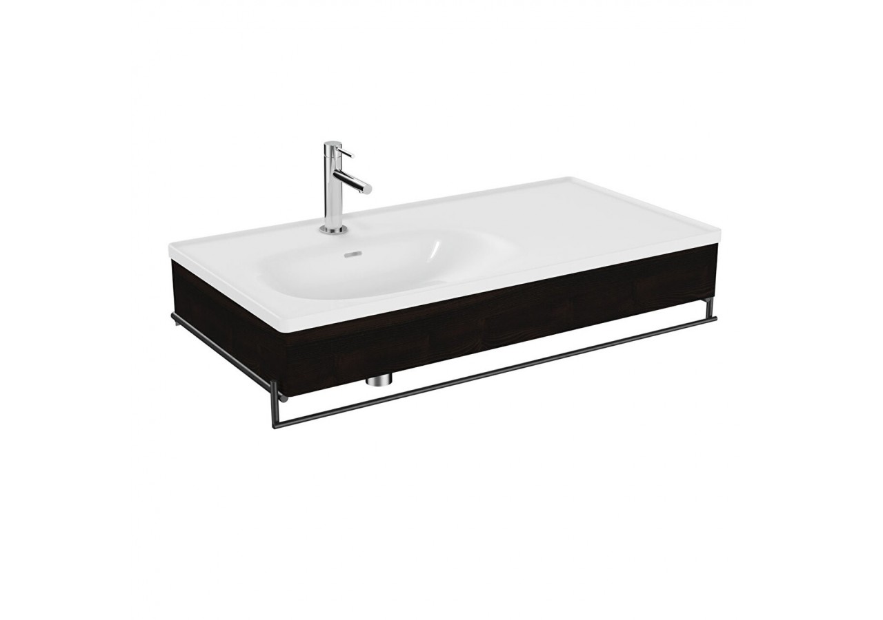 Equal plan céramique asym., avec panneau en bois et porte-serv., orme, 100 cm - 64089 - Vitra