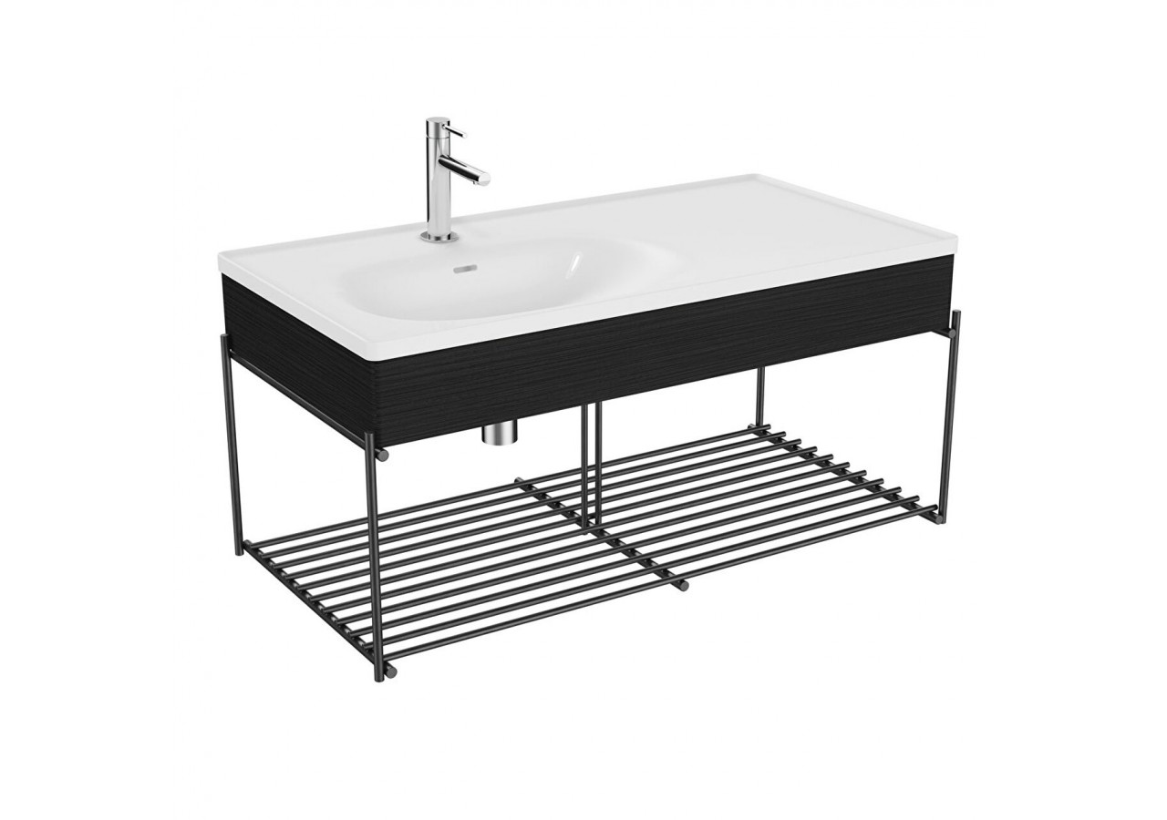 Equal plan cér. asym., panneau en bois et étagère, chêne noir structure, 100 cm - 64091 - Vitra