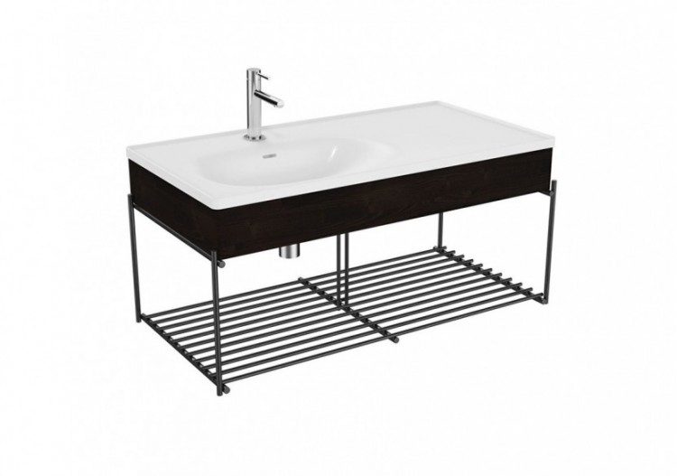 Equal plan céramique asymétrique, avec panneau en bois et étagère, orme, 100 cm - 64092 - Vitra