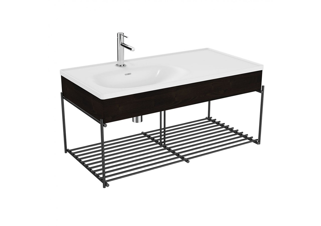 Equal plan céramique asymétrique, avec panneau en bois et étagère, orme, 100 cm - 64092 - Vitra