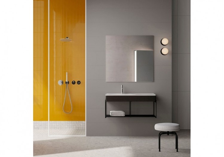 Equal plan céramique asymétrique, avec panneau en bois et étagère, orme, 100 cm - 64092 - Vitra 2