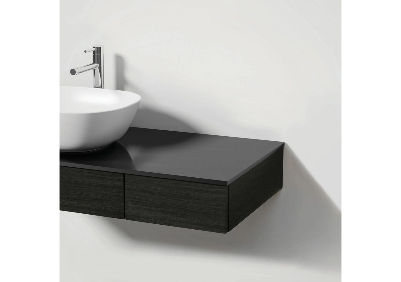 Origin plan de toilette avec tiroir, 90 cm, chêne noir structure, gauche - 65673 - Vitra