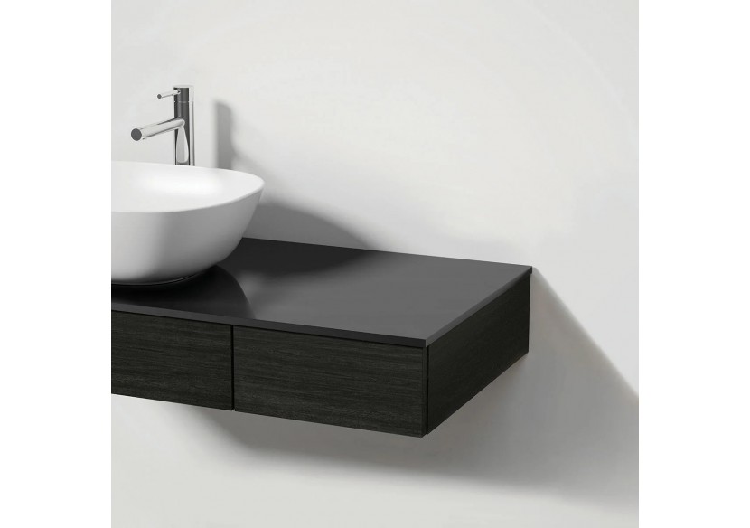 Origin plan de toilette avec tiroir, 90 cm, chêne noir structure, gauche - 65673 - Vitra