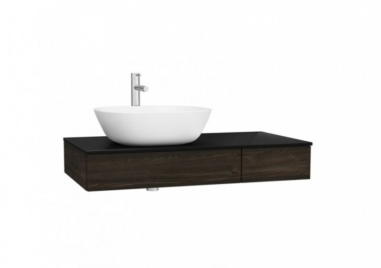 Origin plan de toilette avec tiroir, 90 cm, orme, découpe pour siphon à gauche - 65674 - Vitra