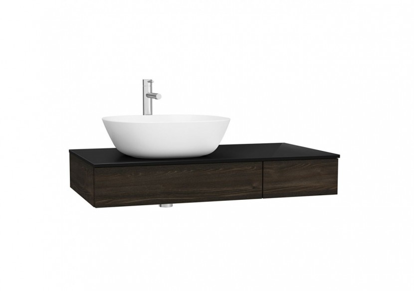 Origin plan de toilette avec tiroir, 90 cm, orme, découpe pour siphon à gauche - 65674 - Vitra