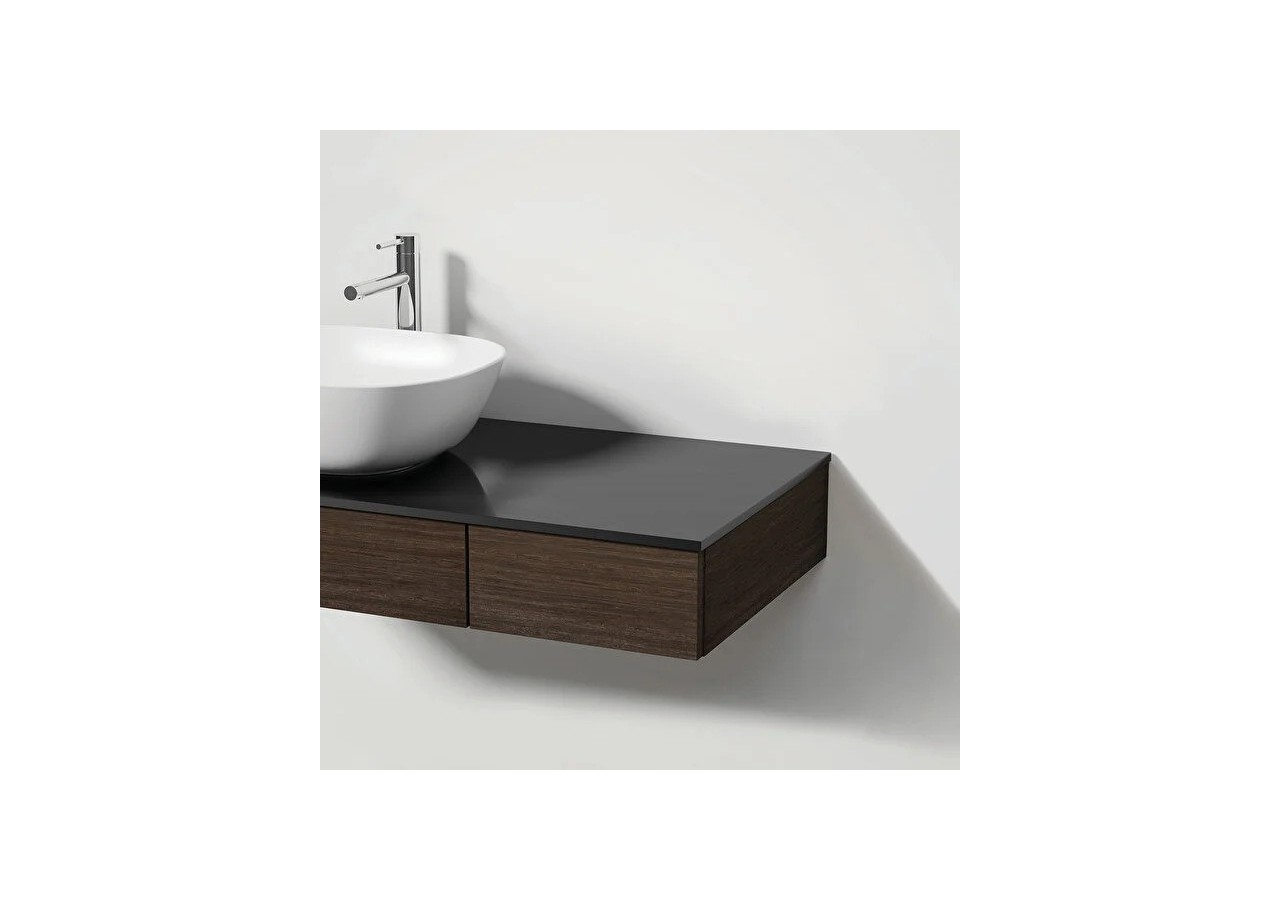 Origin plan de toilette avec tiroir, 90 cm, orme, découpe pour siphon à gauche - 65674 - Vitra