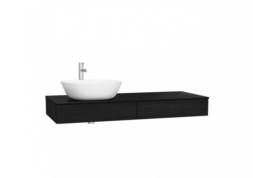 Origin plan de toilette avec tiroir, 120 cm, chêne noir structure, gauche - 65679 - Vitra