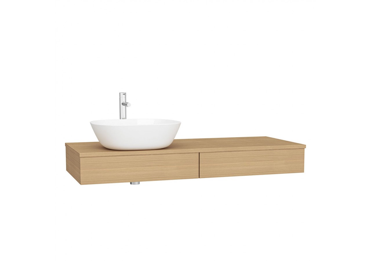 Origin plan de toilette avec tiroir, 120 cm, chêne ferrera, découpe pour siphon à gauche - 65681 - Vitra
