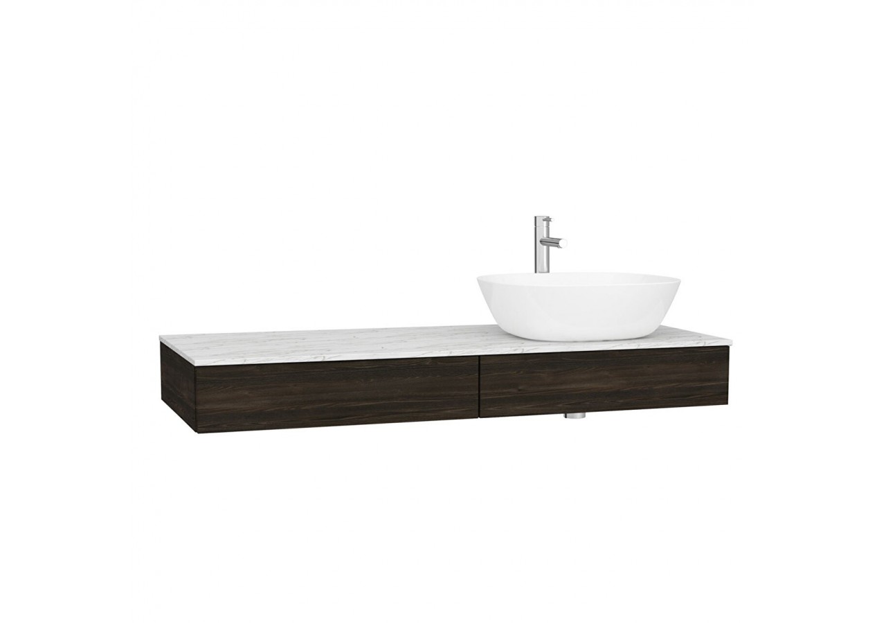 Origin plan de toilette avec tiroir, 120 cm, orme, découpe pour siphon à droite - 65683 - Vitra