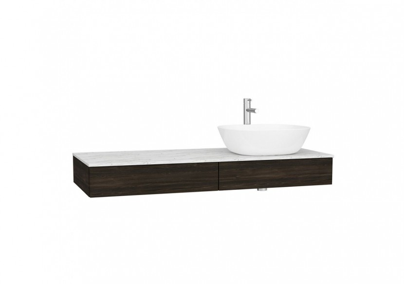 Origin plan de toilette avec tiroir, 120 cm, orme, découpe pour siphon à droite - 65683 - Vitra