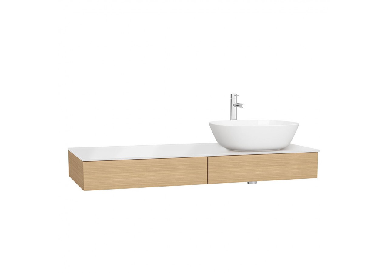 Origin plan de toilette avec tiroir, 120 cm, chêne ferrera, découpe pour siphon à droite - 65684 - Vitra