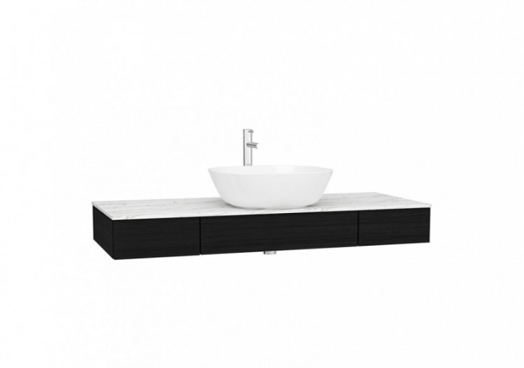 Origin plan de toilette avec tiroir, 120 cm, chêne noir structure, centre - 65686 - Vitra