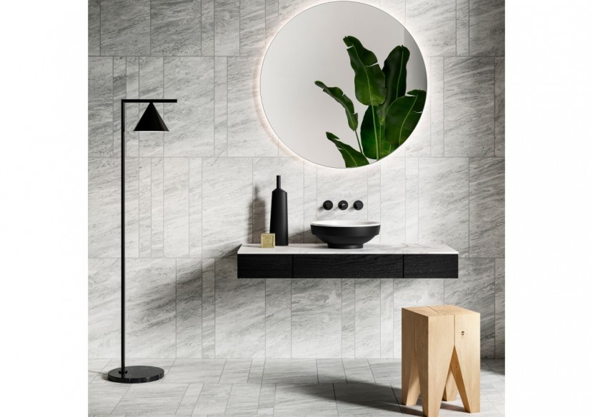 Origin plan de toilette avec tiroir, 120 cm, chêne noir structure, centre - 65686 - Vitra