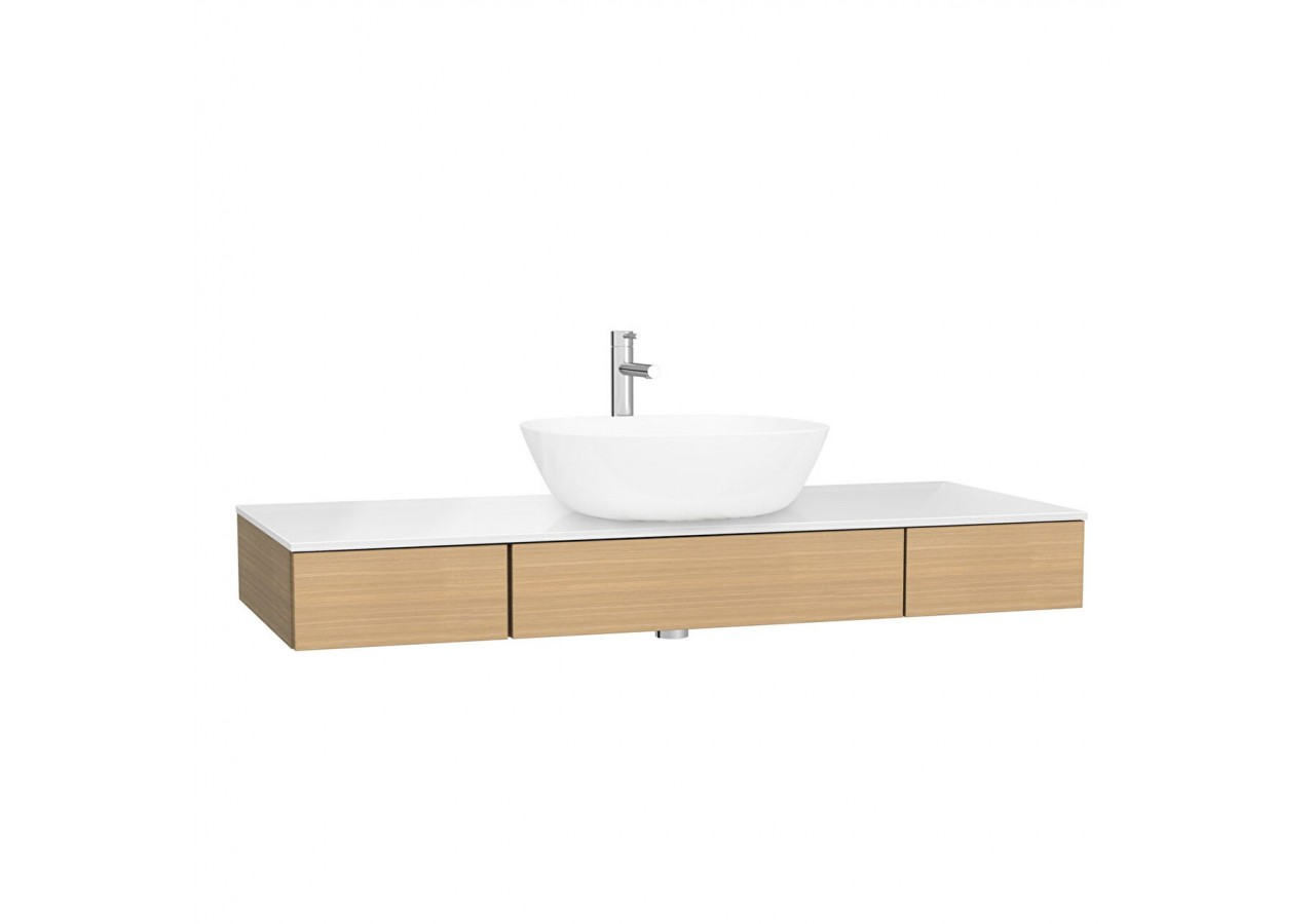 Origin plan de toilette avec tiroir, 120 cm, chêne ferrera, middle hole, centre - 65688 - Vitra