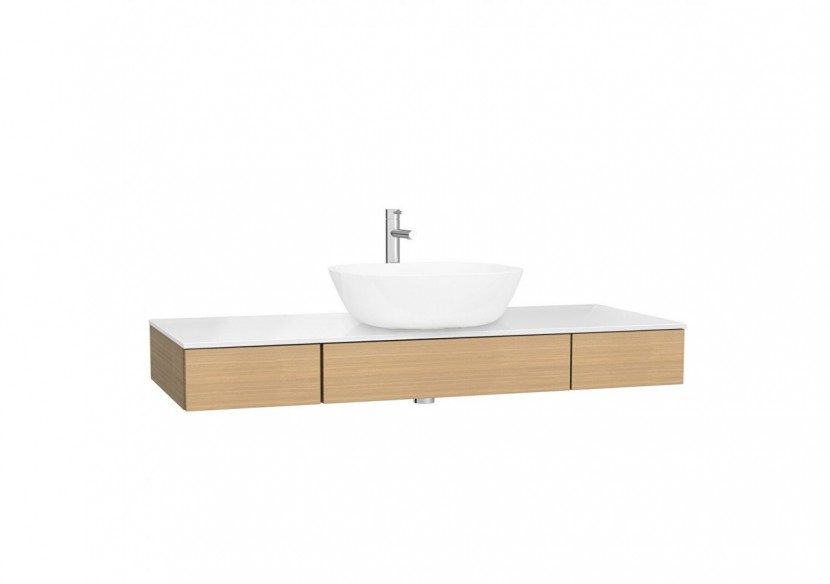 Origin plan de toilette avec tiroir, 120 cm, chêne ferrera, middle hole, centre - 65688 - Vitra