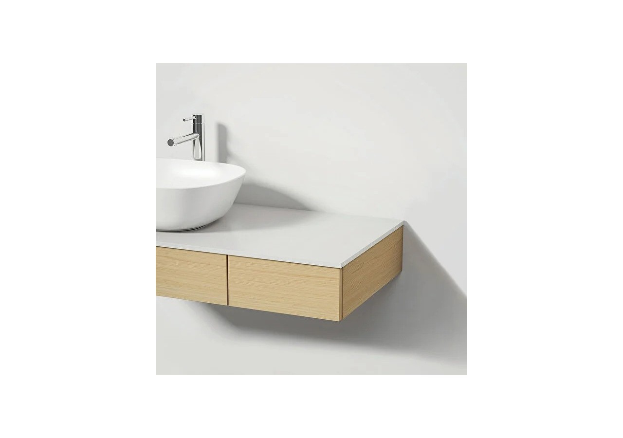 Origin plan de toilette avec tiroir, 120 cm, chêne ferrera, middle hole, centre - 65688 - Vitra