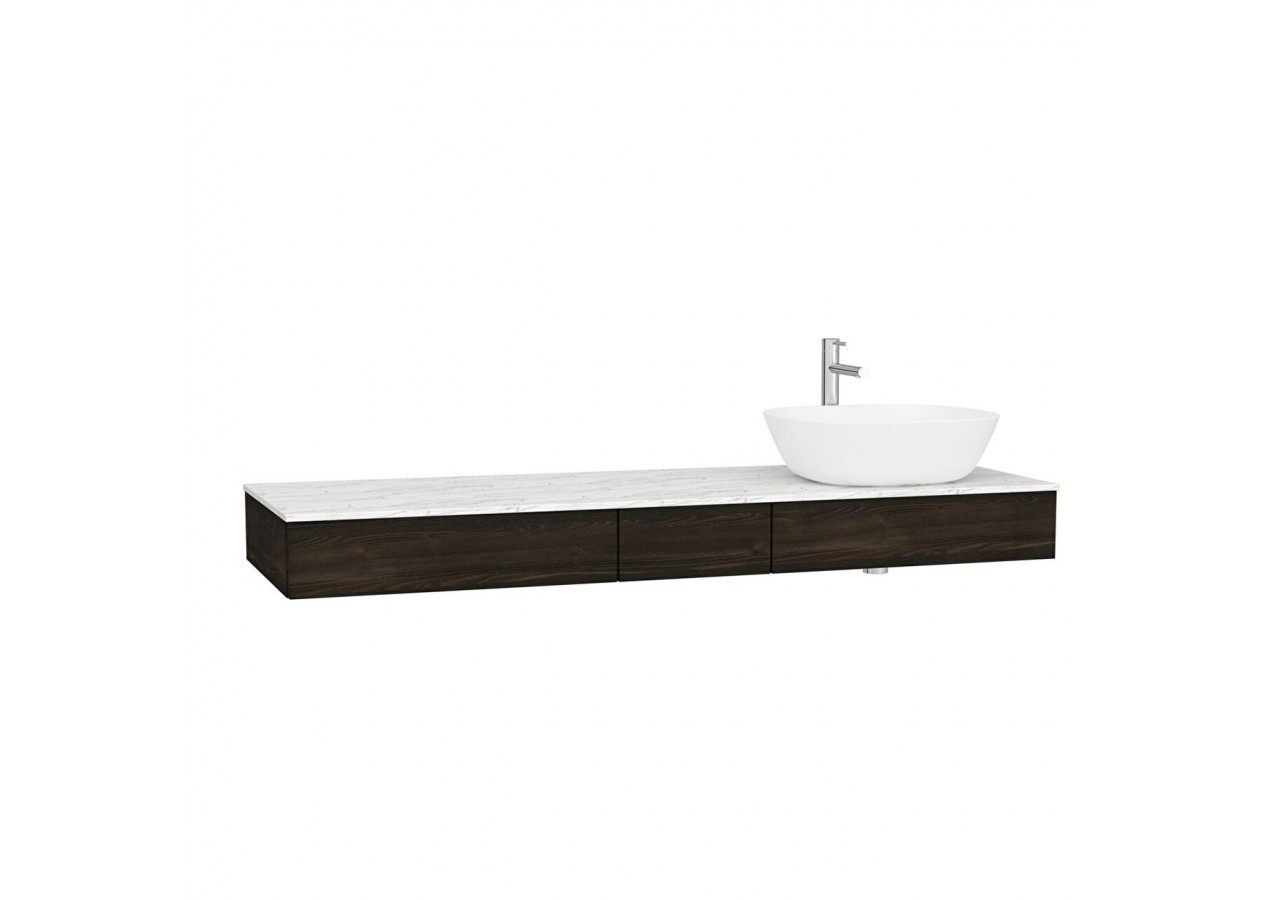 Origin plan de toilette avec tiroir, 150 cm, orme, découpe pour siphon à droite - 65693 - Vitra