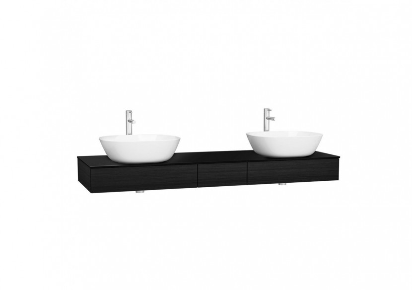 Origin plan de toilette avec tiroir, 150 cm, chêne noir structure, centre - 65695 - Vitra