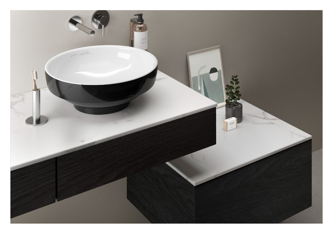 Origin plan de toilette avec tiroir, 150 cm, chêne noir structure, centre - 65695 - Vitra
