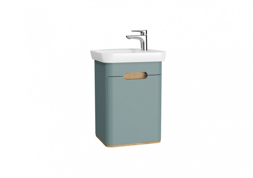 Sento meuble plan céram., 50 cm, vert fjord mat, porte, charnière à droite - 65869 - Vitra