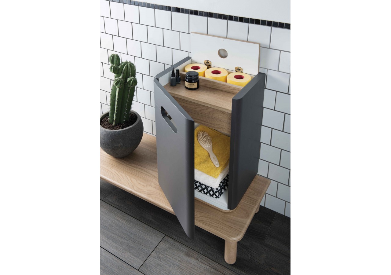 Sento armoire mi-haute,40cm, vert fjord mat, 1 porte, charnière à droite - 65899 - Vitra