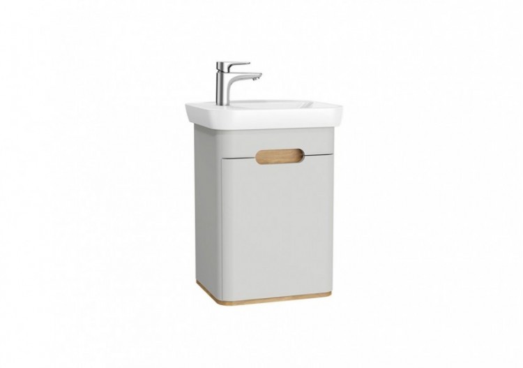 Sento meuble avec plan céramique,50cm, gris clair mat, porte, charnière à gauche - 65980 - Vitra