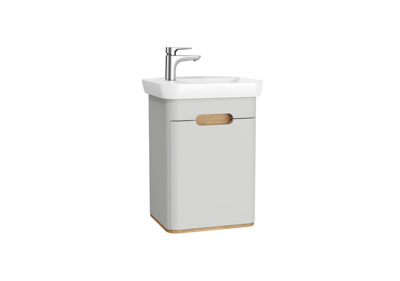 Sento meuble avec plan céramique,50cm, gris clair mat, porte, charnière à gauche - 65980 - Vitra
