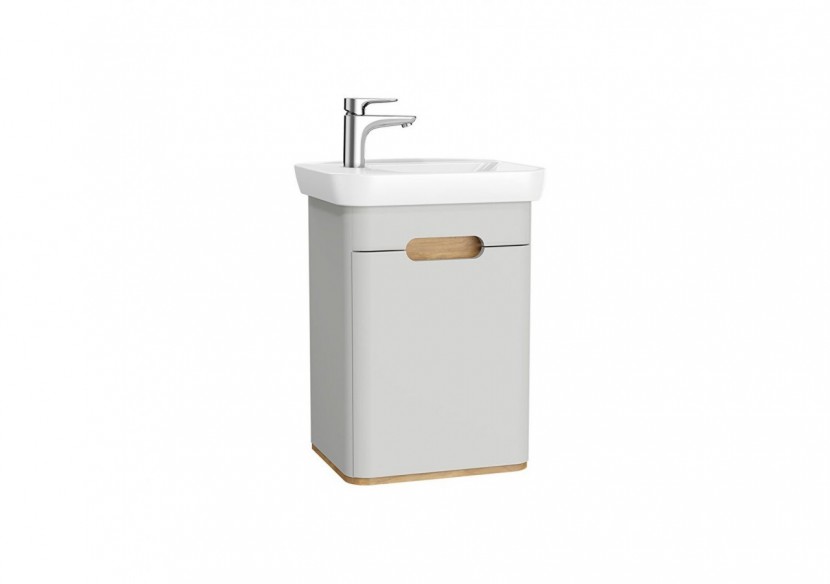 Sento meuble avec plan céramique,50cm, gris clair mat, porte, charnière à gauche - 65980 - Vitra