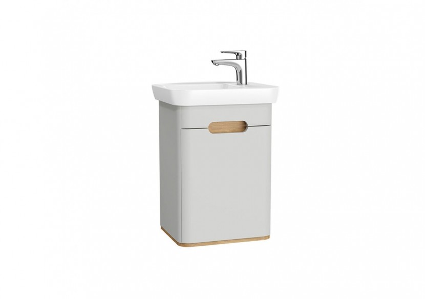Sento meuble plan céram., 50 cm, gris clair mat, porte, charnière à droite - 65981 - Vitra