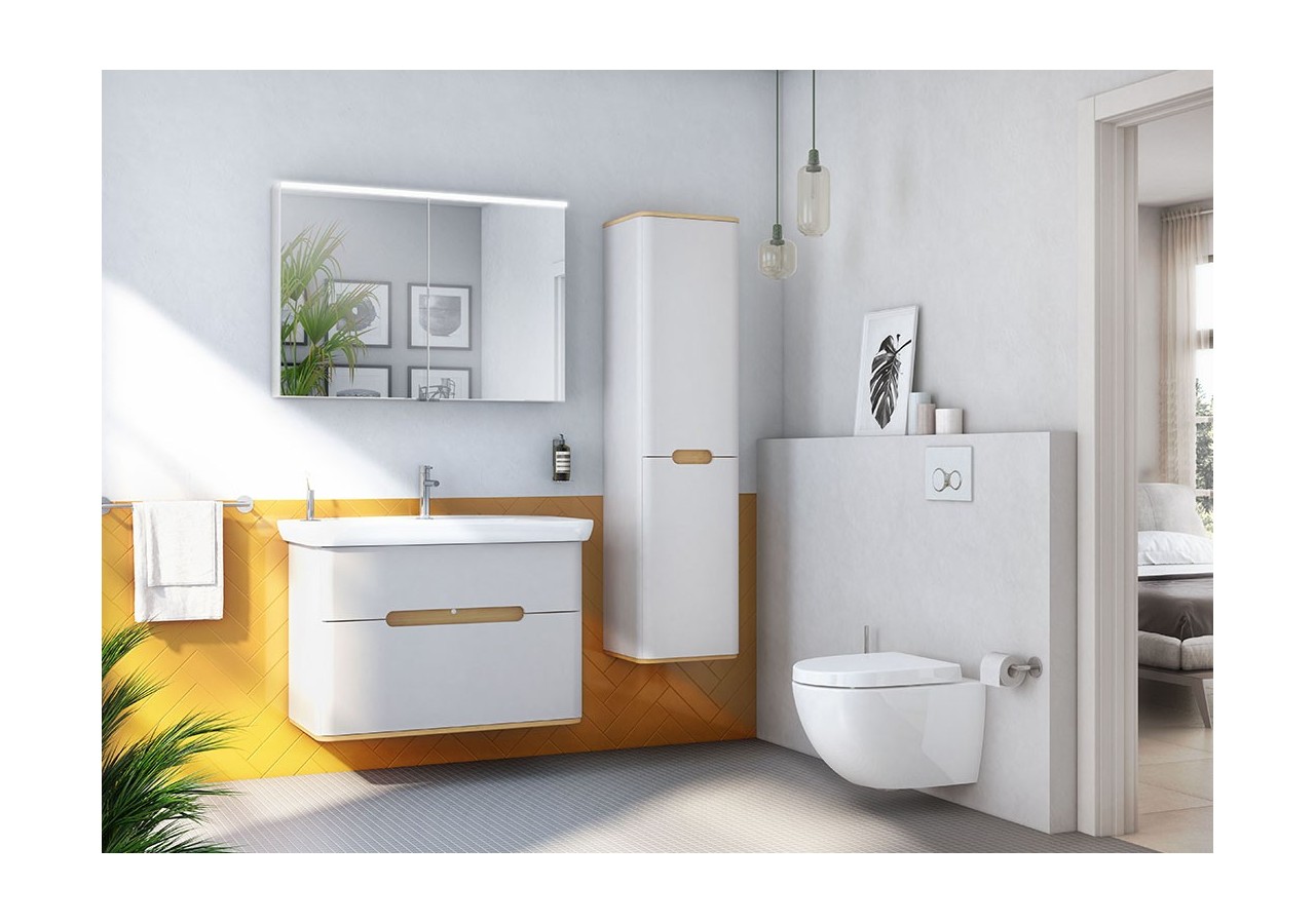 Sento meuble avec plan céramique, 98 cm, gris clair mat, 2 tiroirs coulissante - 65990 - Vitra