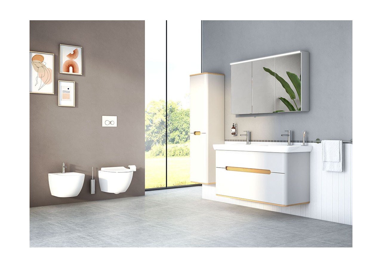 Sento meuble avec plan céramique, 130 cm, gris clair mat, 2 tiroirs coulissante - 65991 - Vitra