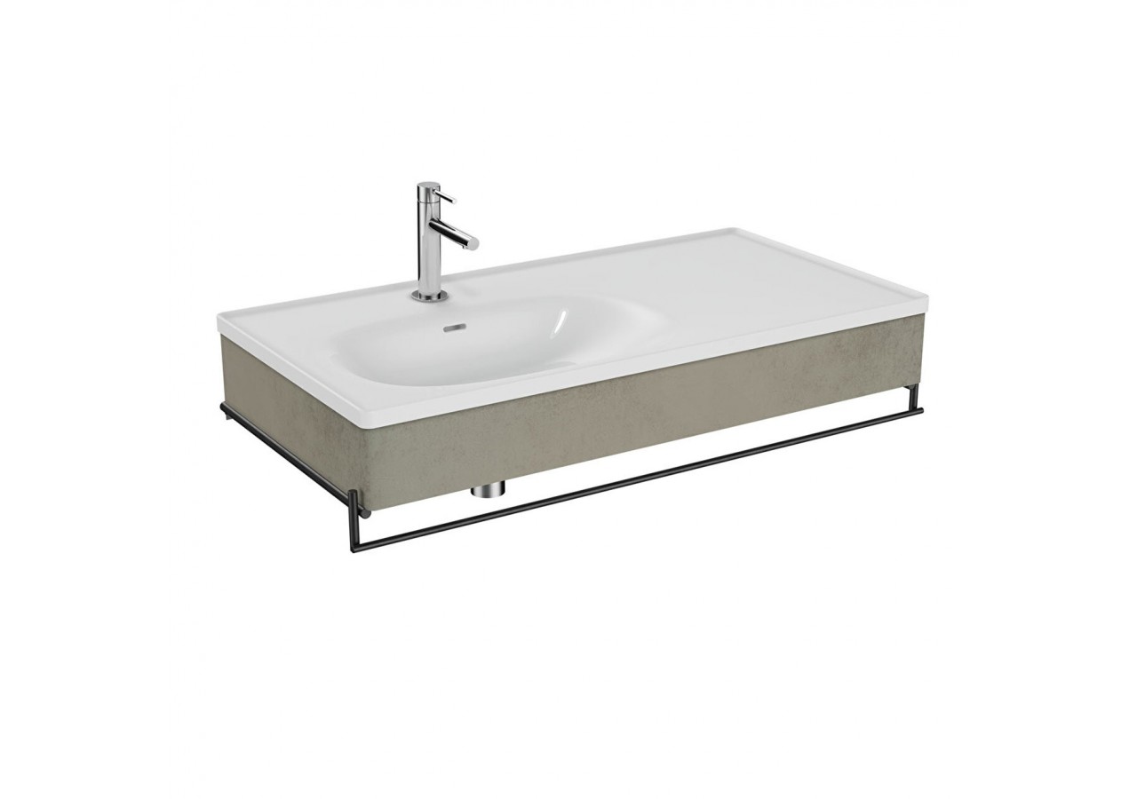 Equal plan cér. asym., panneau en bois et porte-serv., chêne noir str., 100cm - 66041 - Vitra