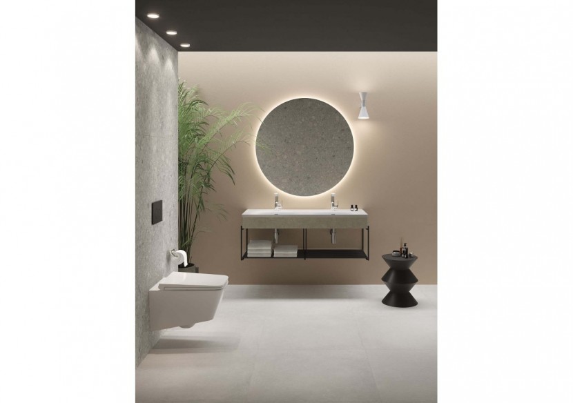 Equal plan cér.,lav. double,pann.en bois,etagère,gris pierre mat & béton,130cm - 66045 - Vitra Equal plan cér.,lav. double,pann.en bois,etagère,gris pierre mat & béton,130cm - 66045 - Vitra