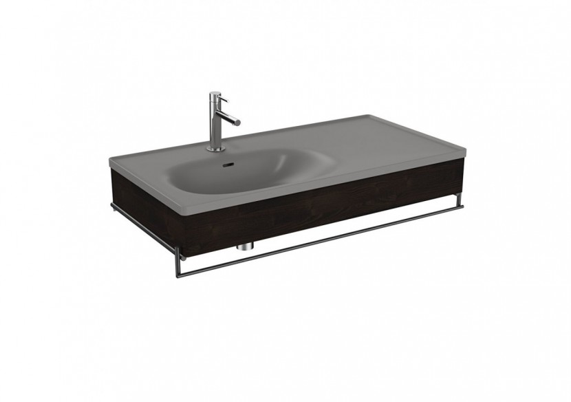 Equal plan céram. asym.,pann. en bois,porte-serv.,gris pierre mat & orme,100cm - 66059 - Vitra Equal plan céram. asym.,pann. en bois,porte-serv.,gris pierre mat & orme,100cm - 66059 - Vitra
