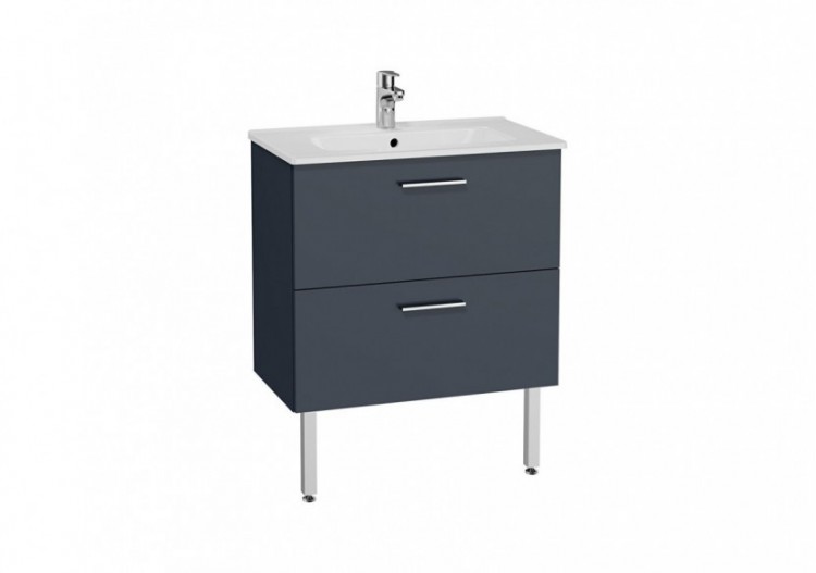 MIA set de meuble, avec 2 tiroirs, sans miroir+éclairage, anthracite, 70 cm - 66105 - Vitra